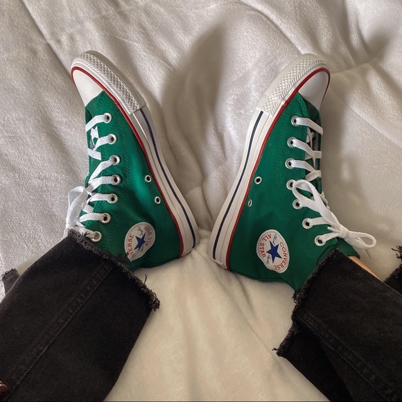 Custom Converse All Star High Top Forest Green - Picture 3 of 11